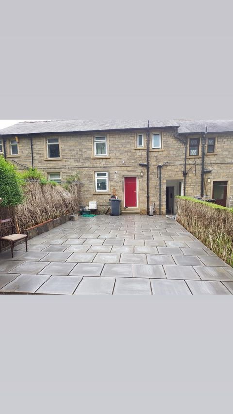 Backyard renovation with paver hardscape